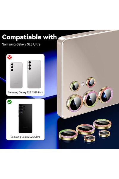 AWH Camera Lens Protector for Samsung Galaxy S25 Ultra, Ultra-HD 9H Glass, Military-Grade