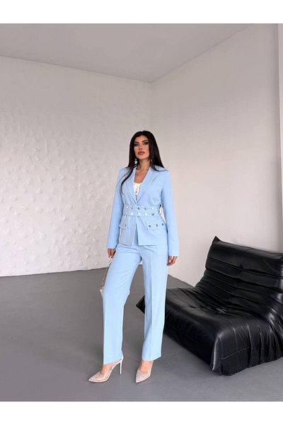 ZF BUTİK Dámský oblek Cekey Kalhoty Snap Detail
