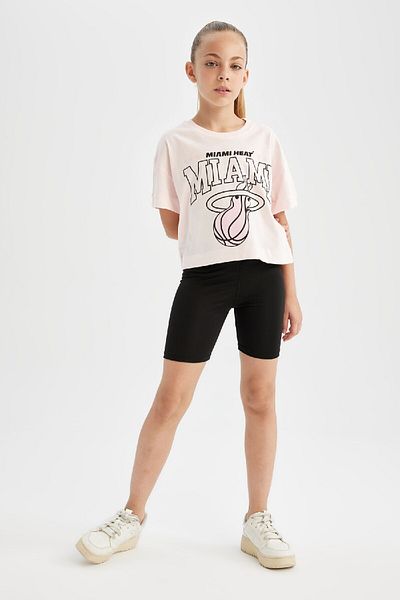 DeFacto Girls Nba Miami Heat Crew Neck Short Sleeve T-Shirt C5772A824Sm