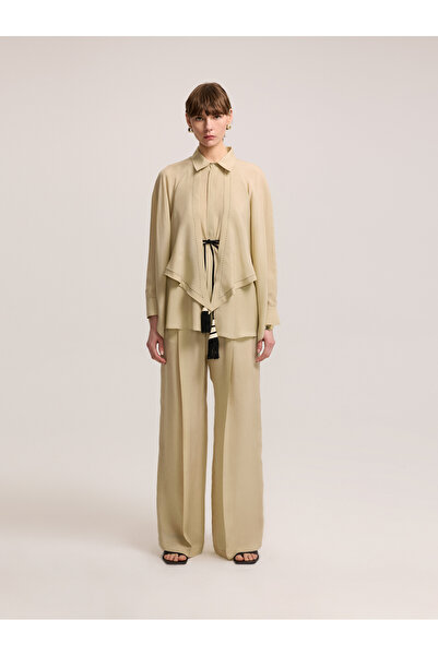 BAQA Kontrast Dikişli Haki Bluz