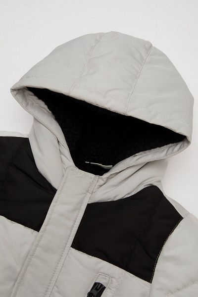 DeFacto Baby Boy Water Repellent Ribbed Sleeve Hooded Coat C7760A524Wn
