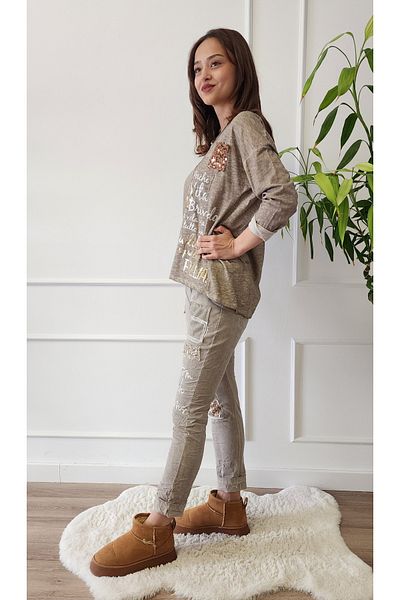İthal Sequined Imported Trousers