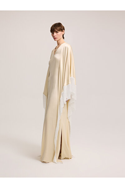 BAQA Püskül Detaylı Açık Bej Elbise