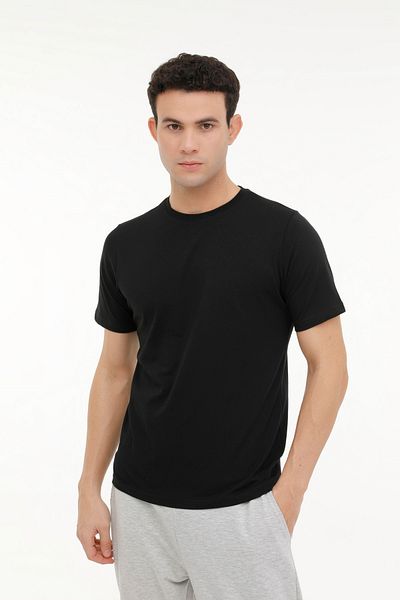 Kinetix M-SN220 BSC T-SHIRT 4FX Tricou negru pentru bărbați cu mânecă scurtă