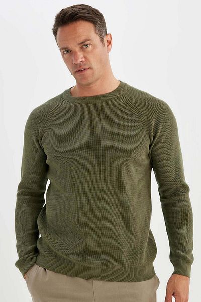 DeFacto Standard Fit Regular Fit Crew Neck Basic Plain πουλόβερ πουλόβερ A8458ax24wn