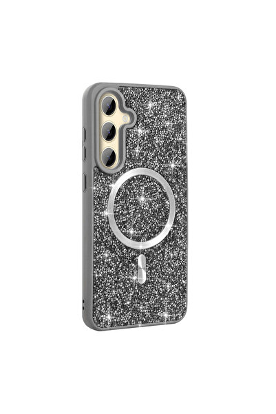 Nezih Case Samsung Galaxy S24 FE Uyumlu Pırlanta Taşlı Magsafe Şarj Özellikli...