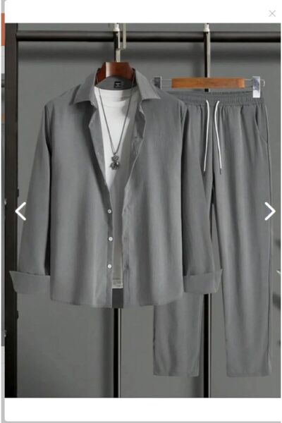 Derays Erkek Uzun kollu Gömlek Pantolon Bürümcük Eşofman Takım