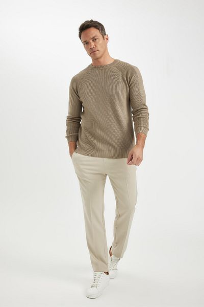 DeFacto Standard-Passform, normaler Schnitt, Fahrradkragen, Basic, einfarbig, Strickpullover A8458ax24wn