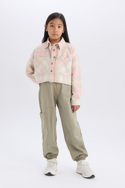 DeFacto Girl's Cargo Pocket Cotton Parachute Trousers with Elastic Waist and Legs C8843A824Au