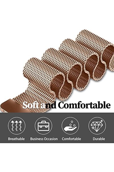 Fibaks Xiaomi Redmi Watch 5 Active / Watch 5 Lite Uyumlu Metal Hasır Örgü Mıknatıslı Akıllı Saat Kordonu