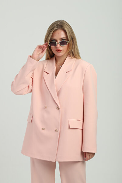 Milamia Jachetă supradimensionat Powder cu două rânduri de nasturi cu nasturi...