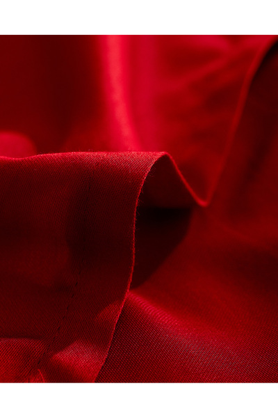 Madame Coco Ciel Çift Kişilik %100 Pamuk Lastiksiz Saten Çarşaf - Kırmızı