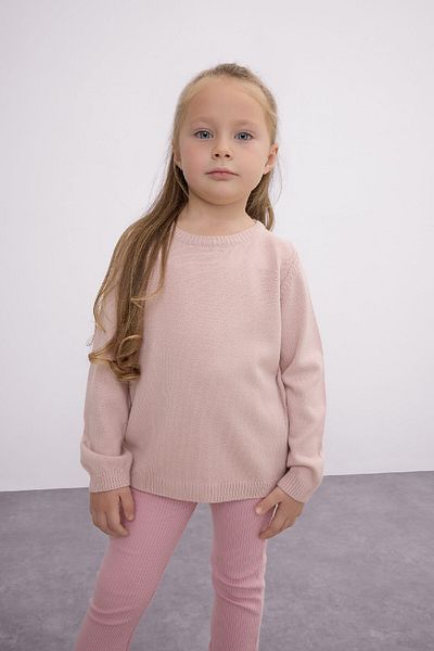 DeFacto Baby Girl Light Pink Crew Neck Basic Plain Knitwear Sweater X8187A224Au
