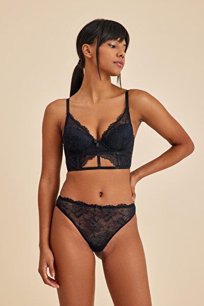 Amarelle Roman Black Lace Slip Panties