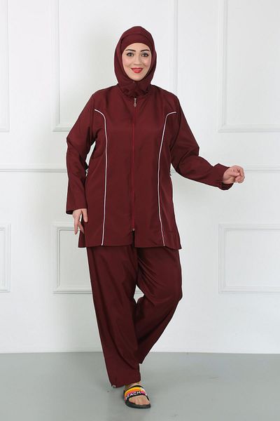 Celira Large Size Hijab Large Swimsuit Claret Red 44010