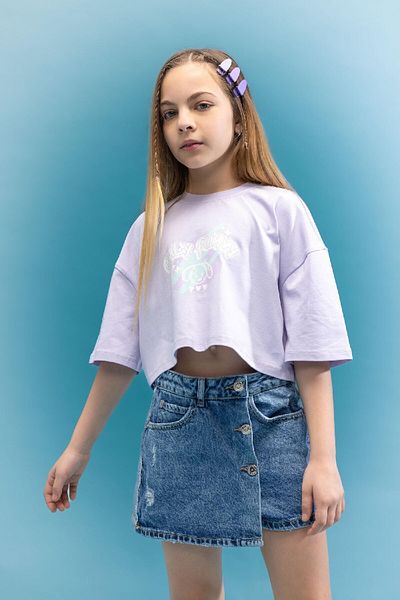 DeFacto Fată - Tricou cu decolteu, imprimeu strălucitor, întuneric C5461a824sm