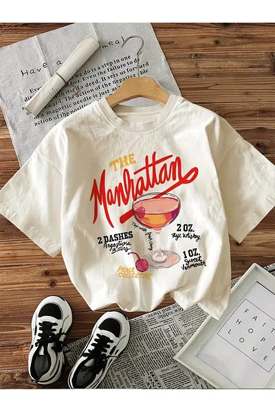 Touz Moda Μπλουζάκι Unisex Oversize με στάμπα Cocktail Cherry