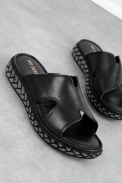 Lal Shoes & Bags Miloze Women's Genuine Leather Slippers-Black