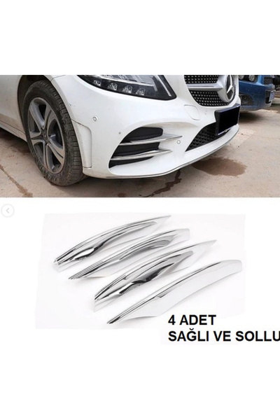 kaytaz MERCEDES W205 KROM TAMPON BIÇAKLAR 2019+ VE ÜSTÜ MODELLER MAKYAJLI AMG KASA İÇİN