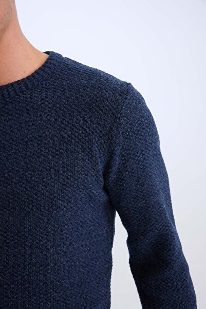 DeFacto Standart Fit Normal Kesim Bisiklet Yaka Dokulu Basic Düz Triko Kazak R1175az24wn