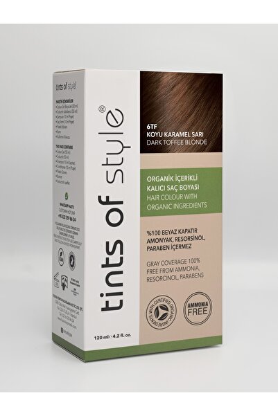 TİNTS OF STYLE Tints Of Style 6tf Koyu Karamel Sarı Organik Içerikli Saç Boyası