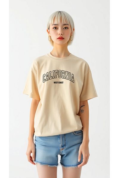 uyguntarz Unisex oversize tričko s potiskem West Coast