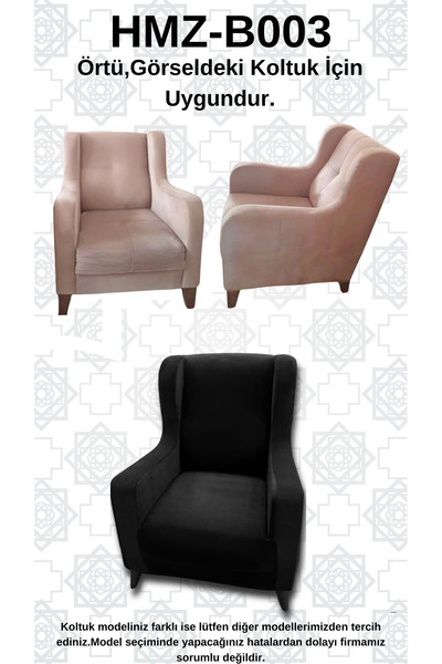 Akbal Home İtalyan Nubuk HMZ-B003 Kalıp Berjer Koltuk Örtüsü