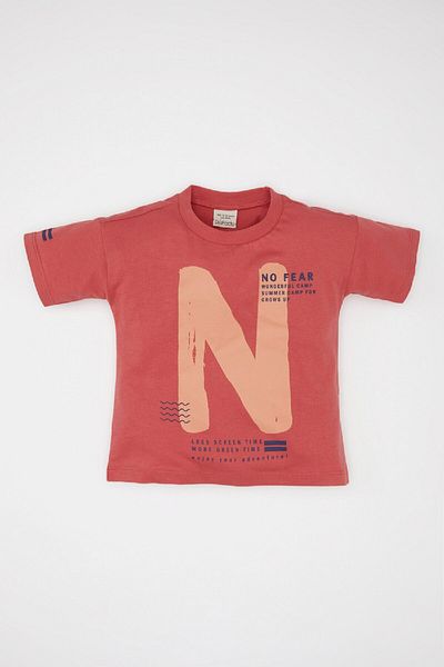DeFacto Baby Boy Crew Neck Printed T-Shirt - Short Sleeve C7847A524Sm