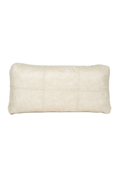 AYPETEKS Ecru Faux Leather Sofa / Sofa / Daybed Bed Back Cushion Cover