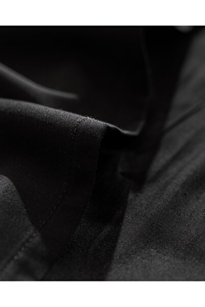 Madame Coco Ciel Double 100% Cotton Elasticless Satin Bed Sheet - Black