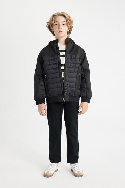 DeFacto Boy's Coat - Hooded, Windproof, Zippered, C7668A824Au