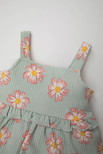 DeFacto Floral Patterned Baby Girl Sleeveless Dress - C7167A524SM