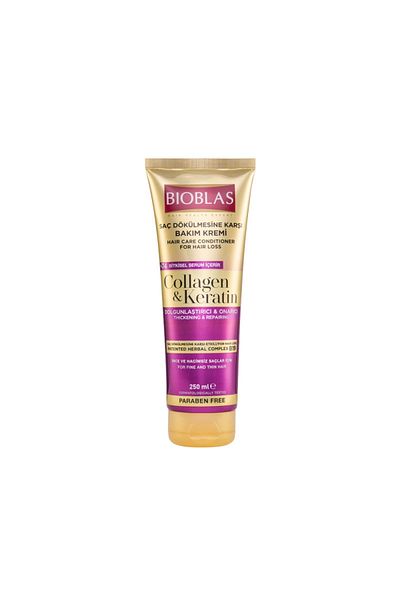 Bioblas 250ml Anti-Hair Loss Care Cream - Collagen and Keratin Set of 4