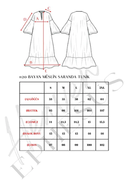TCT TEKSTİL Women's Tunic - Muslin Saranda Tunic - 1120
