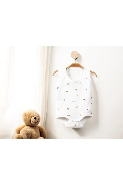 Çiçekli Bebek Body Zıbın Pamuklu