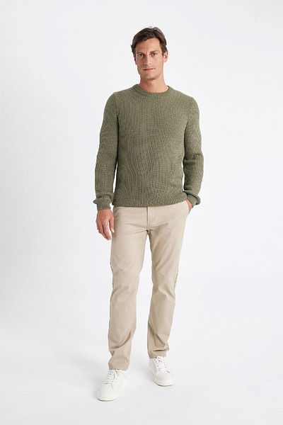 DeFacto Standard Fit Regular Cut Crew Neck Textured Knitwear Sweater C8814Ax24Wn