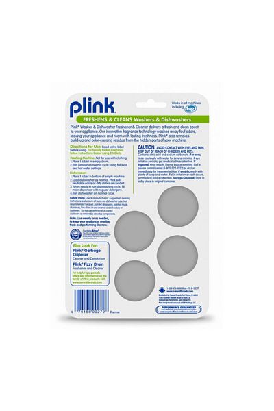 PLINK معطر ومنظف للغسالة وغسالة الأطباق برائحة الليمون، 4 قطع، 79.2 جم