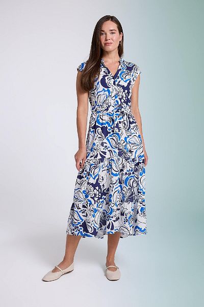 DeFacto Sleeveless Midi Dress - Patterned Shirt Collar, C8716AX24SM