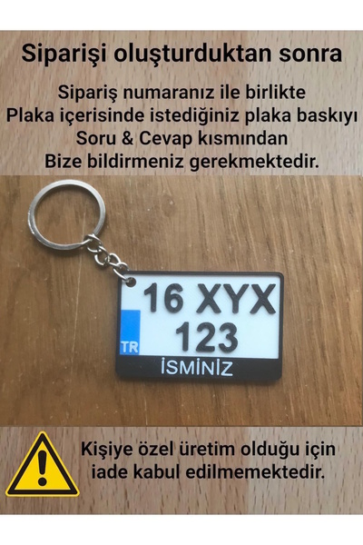 Almalı Kişiye Özel Isimli Kare Plaka Anahtarlık ( 1 Adet ) Kare