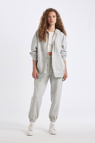 DeFacto Übergroßes Kapuzen-Sweatshirt mit Reißverschluss – Tasche, gerader Schnitt V4233az24wn