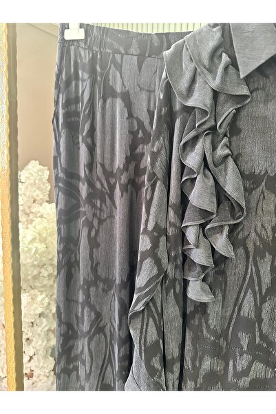 Otto Ruffled Shoulder Suit - Cupra Fabric