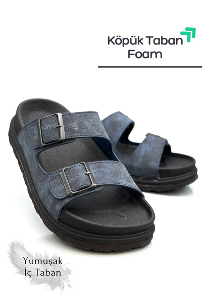 Moda Anna Зручні шкіряні чоловічі капці - Golüncük - Широкий вибір розмірів, що підходять до взуття