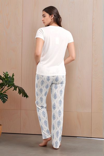 Soweto Women's Buttoned Short Sleeve T-Shirt Long Pants Maternity & Postpartum Pajama Set