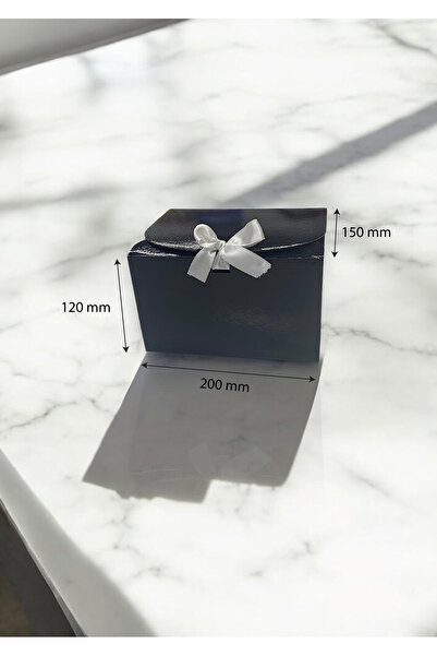 BAŞAK SİYAH BEYAZ KURDELELİ KÜÇÜK HEDİYE KUTUSU
