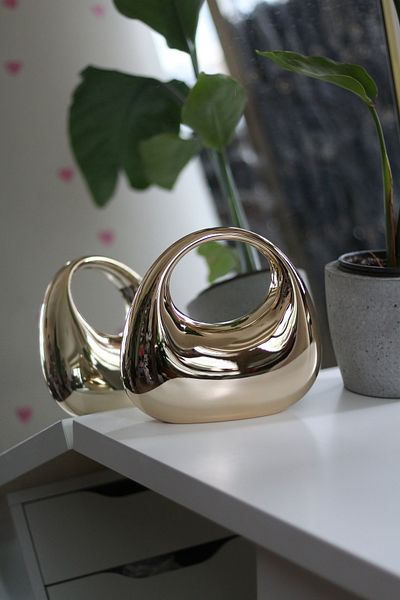 Moom Bag Geantă de mână pentru rochie de seară pentru rochie de seară, metalic, auriu, oval