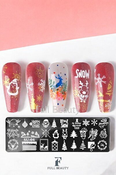 Full Beauty Stamping Baskı Plakası - Oje ve Tırnak Deseni Transferi için Nail...