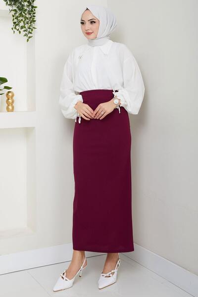 hafsamina Μολύβι Φούστα Plum - HM2714