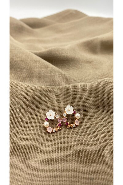 SURA SILVER İNCİ BAHARI MODEL 925 AYAR ROSE GÜMÜŞ SET (KOLYE,BİLEKLİK,KÜPE VE AYARLANABİLİR YÜZÜK)