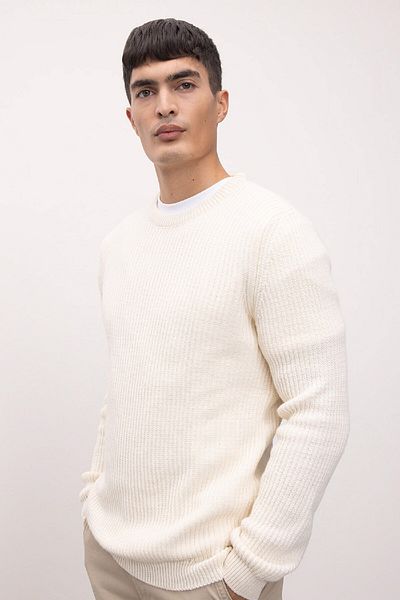 DeFacto Standard Fit Regular Cut Crew Neck Textured Knitwear Sweater C8814Ax24Wn