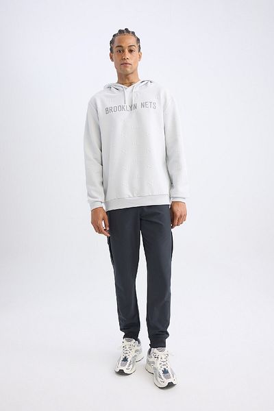 DeFacto Φούτερ Brooklyn Nets Standard Fit Jacquard Hooded - C8916ax24au